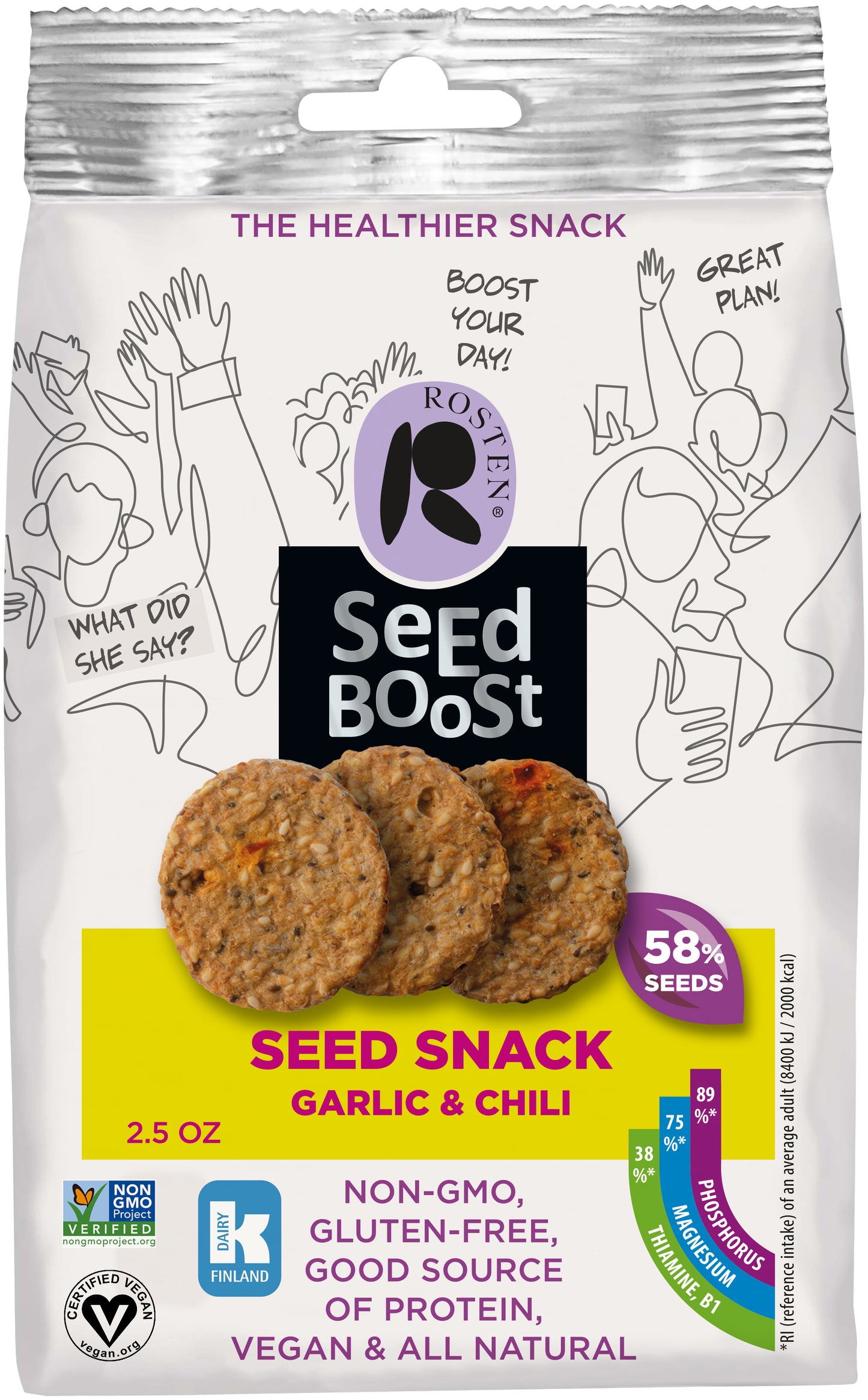 Seedboost Garlic-Chili seed snack 2,5 oz